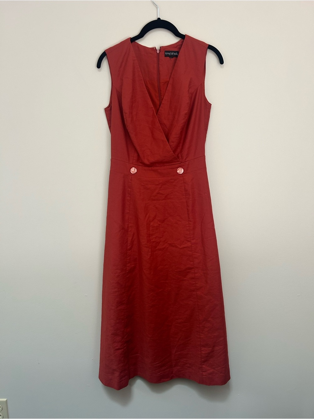 long tall sally Rust Red Sleeveless Wrap-Front Midi A-Line Dress